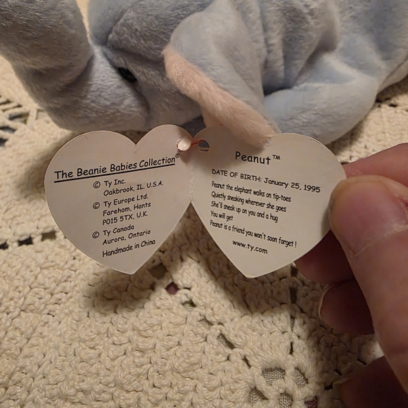 TY  Peanut The Elephant Beanie Baby - Picture 6 of 6